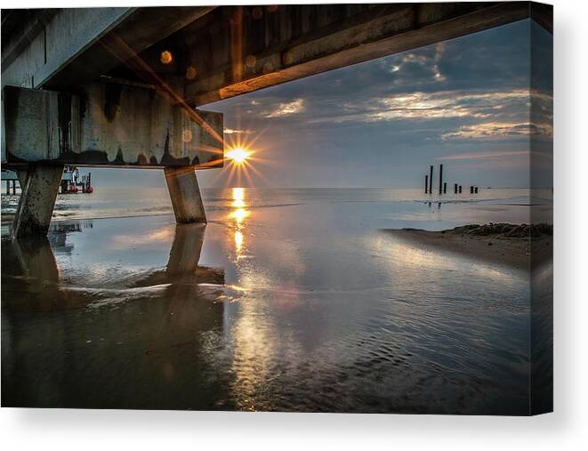 Sunrise Canvas Print featuring the photograph Ocean View Sunrise by Larkin's Balcony Photography