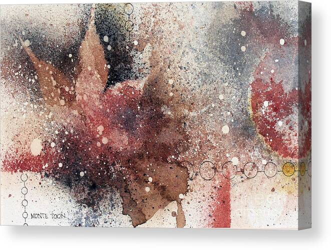Abstract Original Watercolor Canvas Print featuring the painting October by Monte Toon