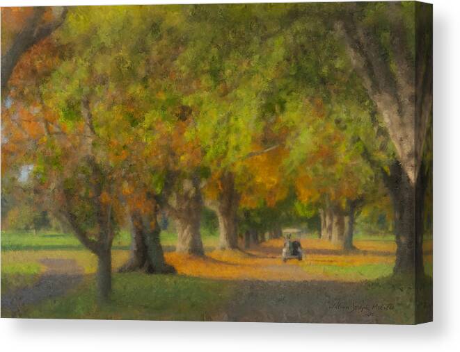 October Canvas Print featuring the painting October Morning at Easton Country Club by Bill McEntee