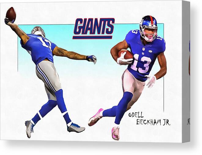 Odell Beckham Jr. Canvas Print featuring the digital art Odell Beckham Jr. by Ramo Sabanovic