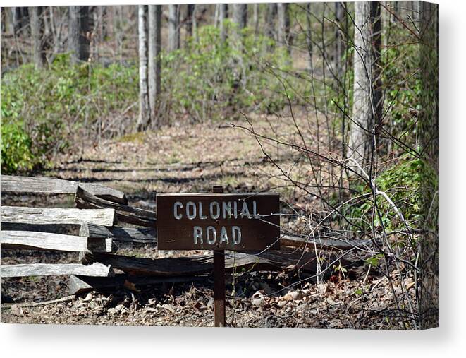Military Park Canvas Print featuring the photograph Old Colonial Road by Bruce Gourley