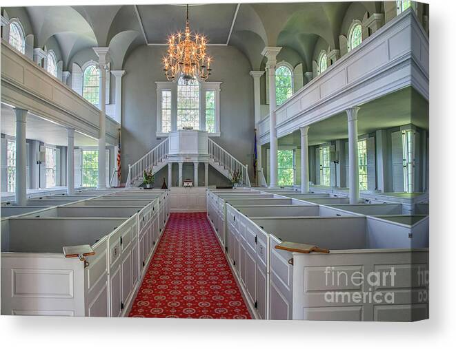 Church Canvas Print featuring the photograph Old First Church Interior by Rod Best