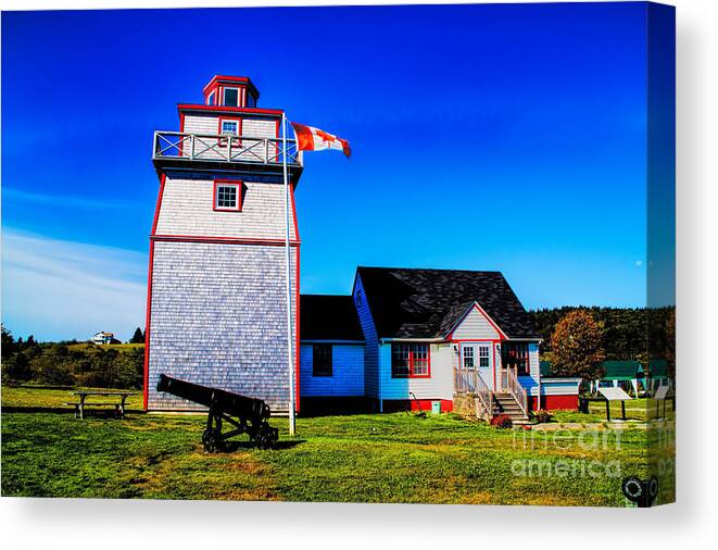 Canada Lighthouses Landscapes Canvas Print featuring the photograph Old Lighthouse by Rick Bragan