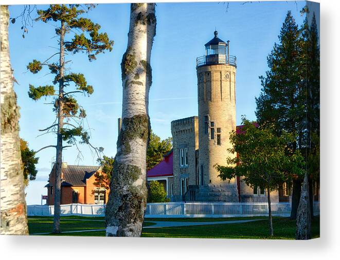 Light Canvas Print featuring the photograph Old Mackinac Point Light Station by Rick Jackson