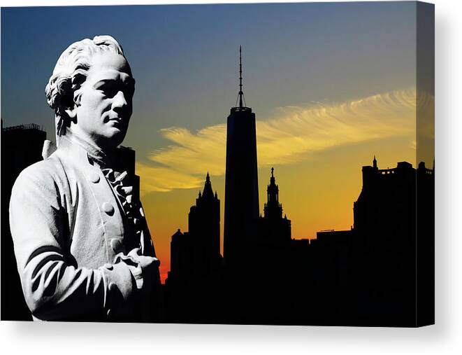 Sculpture Canvas Print featuring the photograph Old Meets New by DiDesigns Graphics