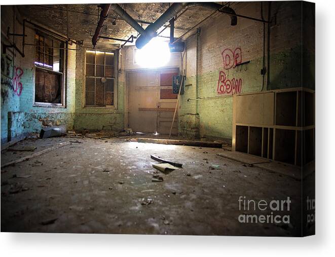 Traverse City State Hospital Canvas Print featuring the photograph Old Paint Shop by Randall Cogle