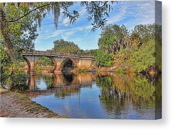 Old Peace River Bridge Canvas Print featuring the photograph Old Peace River Bridge by HH Photography of Florida