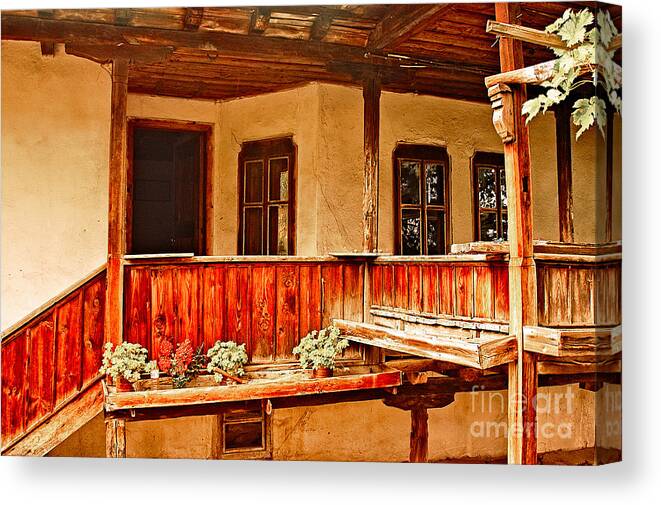 Bulgaria Rurak Areas Canvas Print featuring the photograph Old Porch Bulgaria by Rick Bragan