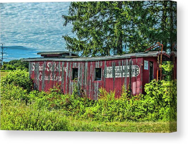 Caboose Canvas Print featuring the photograph Old Red Caboose by Cathy Kovarik