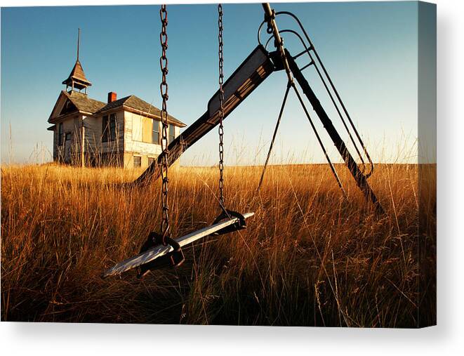 Old Canvas Print featuring the photograph Old Savoy Schoolhouse by Todd Klassy