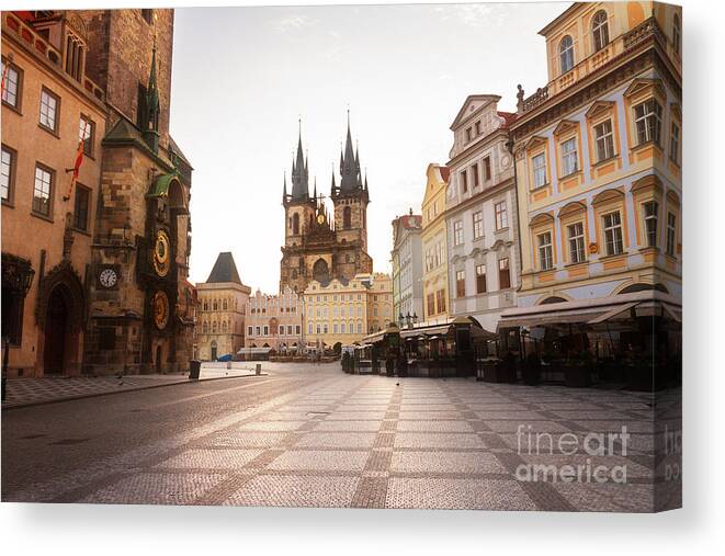 Prague Canvas Print featuring the photograph Old Town Square of Prague by Anastasy Yarmolovich