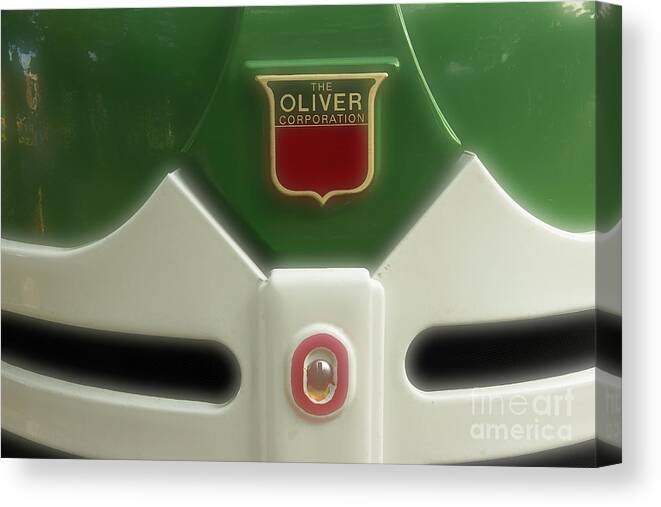 Tractor Canvas Print featuring the photograph Oliver Tractor Emblem by Mike Eingle