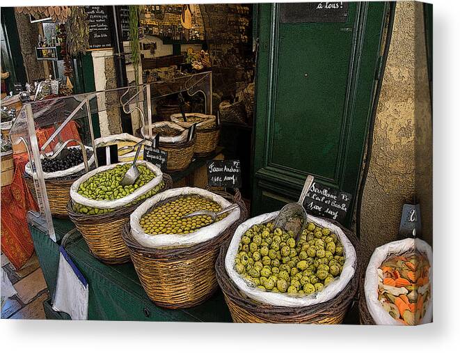 Olives Canvas Print featuring the digital art Olives by John Scariano