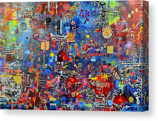 Chip Canvas Print featuring the painting On a Chip by Regina Valluzzi