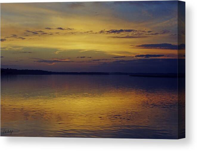 Clouds Canvas Print featuring the photograph On Golden Pond by Phill Doherty