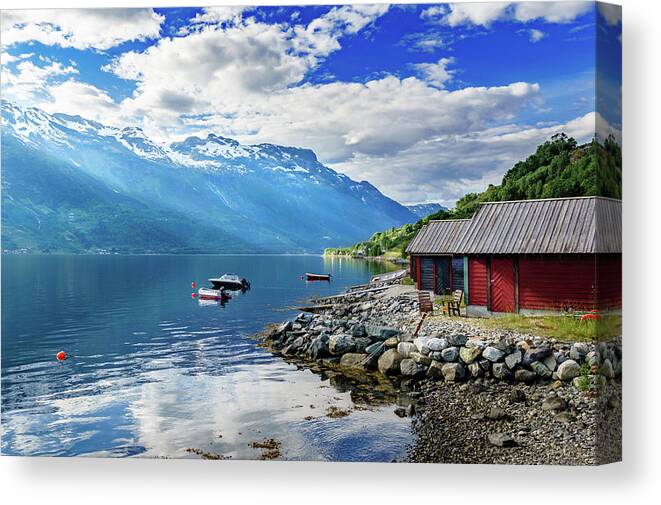 Europe Canvas Print featuring the photograph On the beach of Sorfjorden by Dmytro Korol