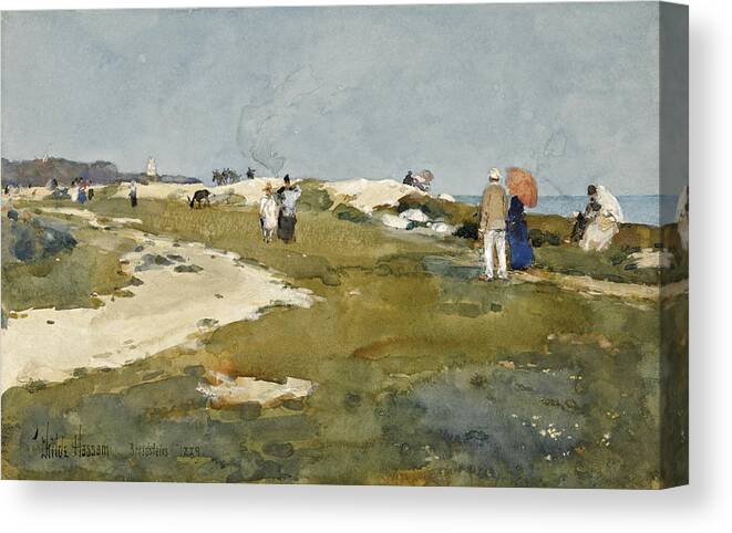 Childe Hassam Canvas Print featuring the drawing On the Chalk Cliffs. Broadstairs by Childe Hassam