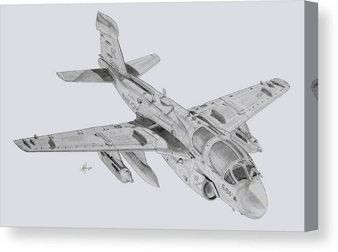 Prowler Canvas Print featuring the drawing On the Prowl by Nicholas Linehan