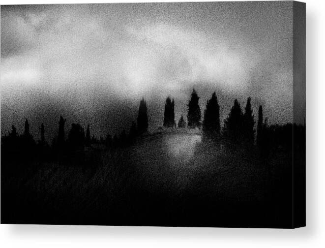 Trees Canvas Print featuring the digital art On Top of the Hill by Celso Bressan