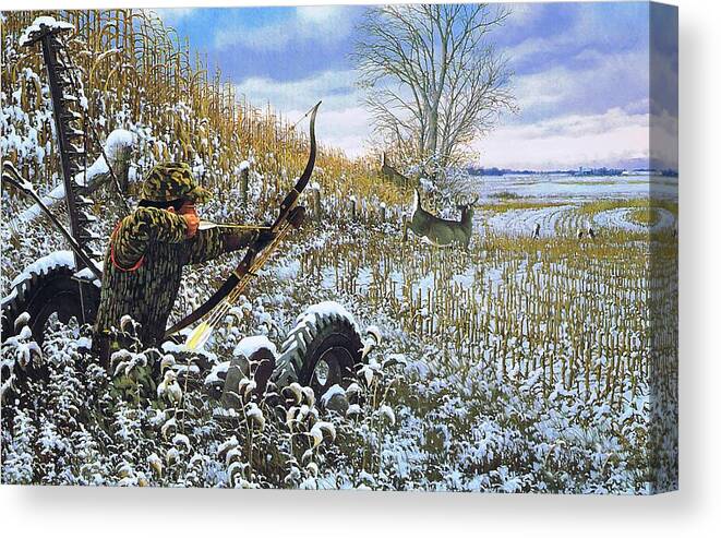 Deer Canvas Print featuring the painting One Chance Only Michael Sieve by Movie Poster Prints