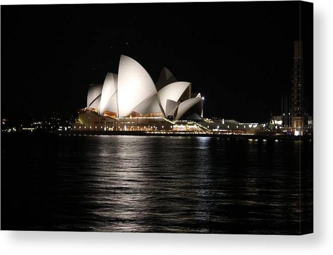 Opera House Sydney Australia Night Canvas Print featuring the photograph Opera house by Elvira Di Domenico