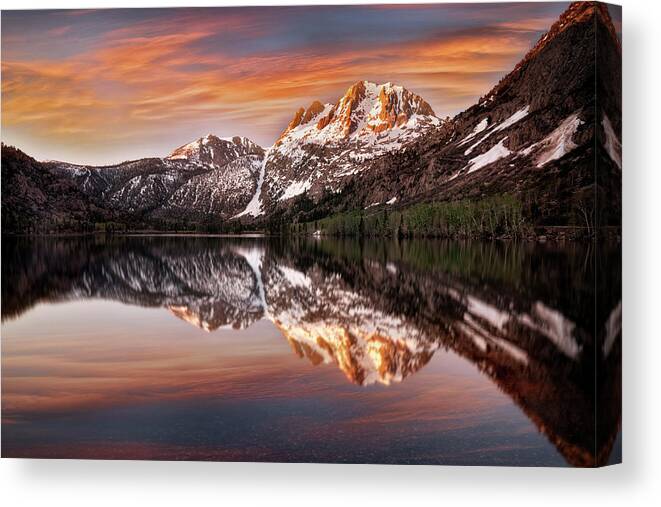 Sunrise Canvas Print featuring the photograph Orange Relections by Nicki Frates
