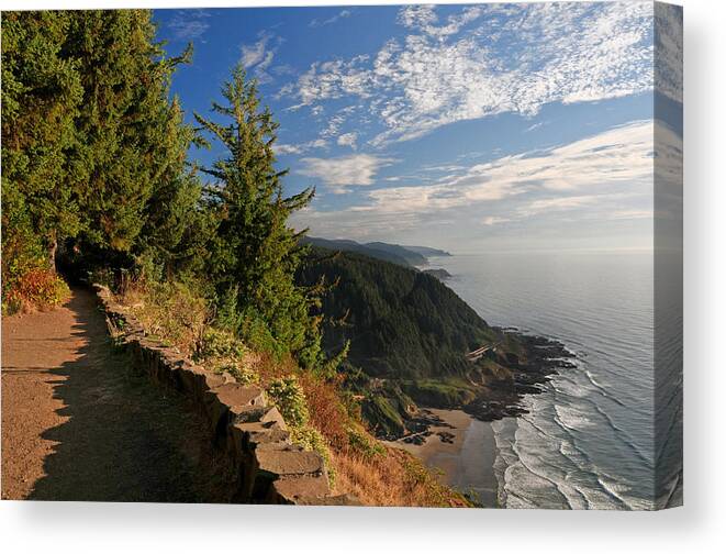 Oregon Coast Canvas Print featuring the photograph Oregon Coast Cape Perpetua View by Lara Ellis
