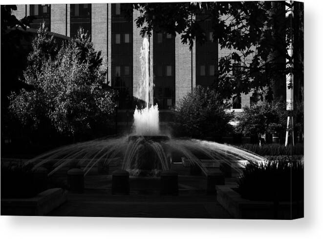 Purdue Canvas Print featuring the photograph Original fountain by Coby Cooper