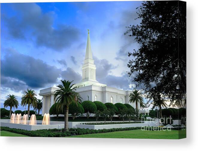Orlando Canvas Print featuring the photograph Orlando LDS Temple by Laurent Lucuix