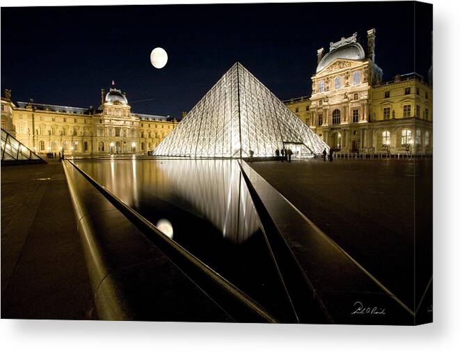 Louvre Canvas Print featuring the photograph Our First Night in Paris by Frederic A Reinecke