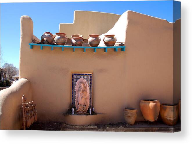 Taos Canvas Print featuring the photograph Our Lady of Guadalupe Shrine Taos by Kathleen Stephens