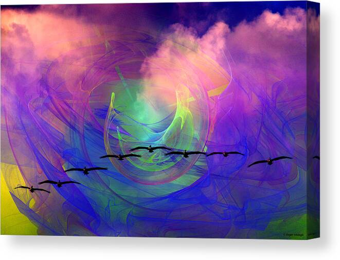 Fractal Canvas Print featuring the painting Out Of The storm by Roger Wedegis