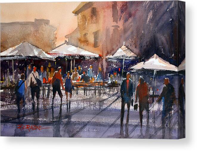 Ryan Radke Canvas Print featuring the painting Outdoor Market - Rome by Ryan Radke