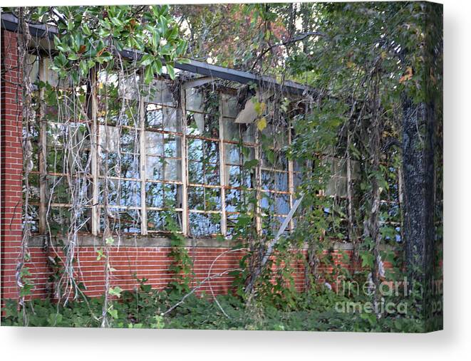 Royal Photography Canvas Print featuring the photograph Overgrown Abandoned School by FineArtRoyal Joshua Mimbs