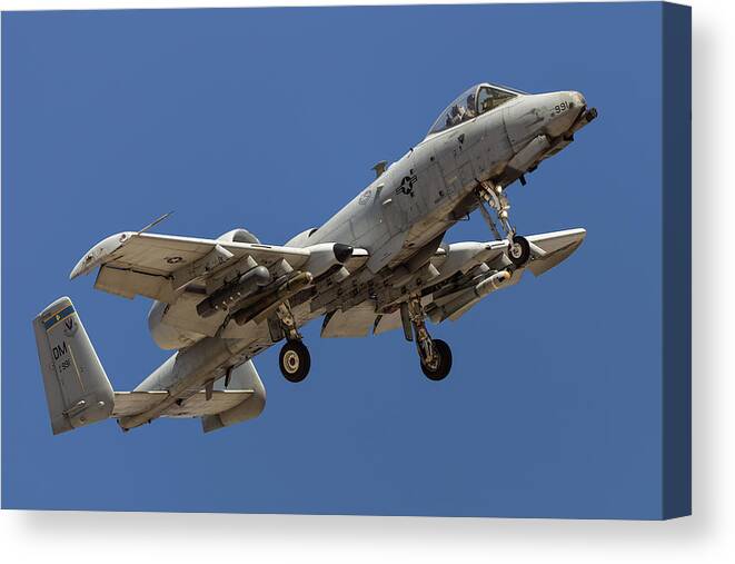A-10 Canvas Print featuring the photograph Overhead Hog by Jay Beckman