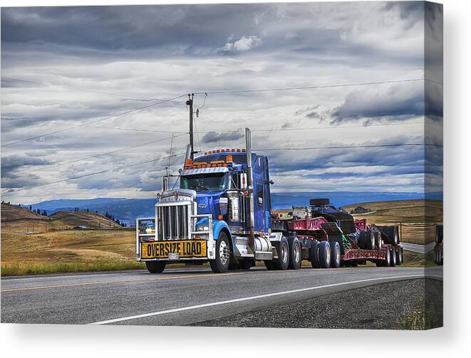 Trucks Canvas Print featuring the photograph Oversize Load by Theresa Tahara