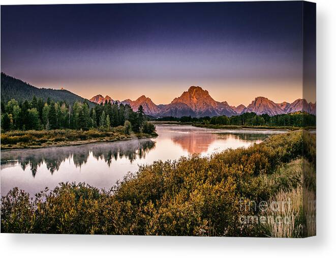 Landscape Canvas Print featuring the photograph Oxbow Bend by Mark Jackson