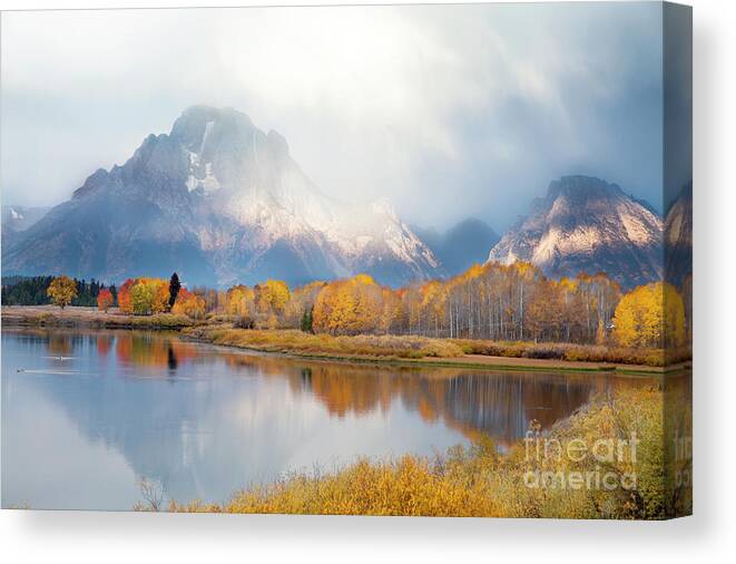Schwabachers Landing Canvas Print featuring the photograph Oxbow Bend Turnout, Grand Teton National Park by Greg Kopriva
