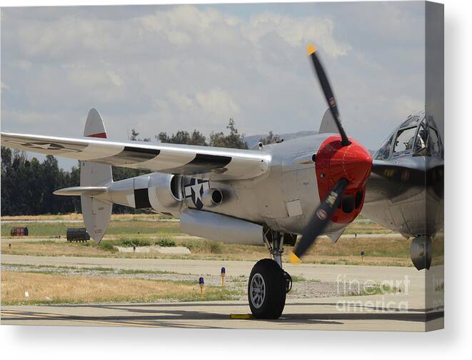 War Bird Canvas Print featuring the photograph P 38 by Timothy OLeary