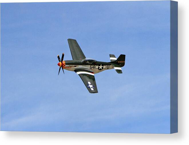 P-51 Canvas Print featuring the photograph P-51 Flying High by Shoal Hollingsworth
