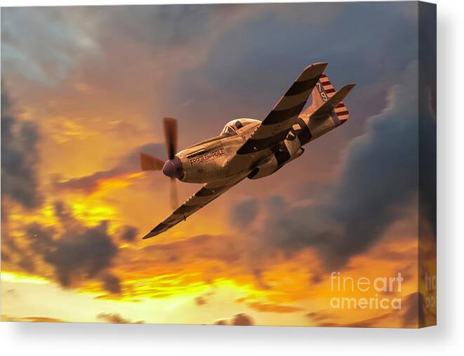 P-51 Mustang Canvas Print featuring the digital art P-51 Fragile but Agile by Airpower Art