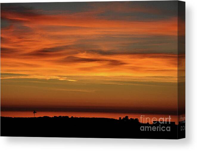 Sunset Canvas Print featuring the digital art Pacific Ocean Sunset by Kirt Tisdale