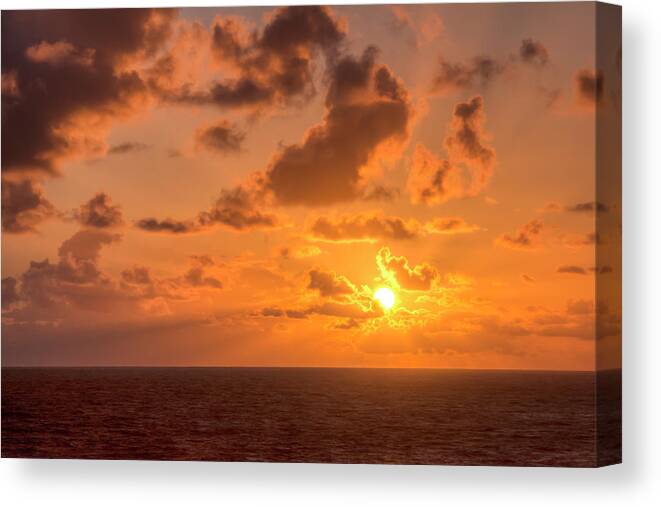 Seascape Canvas Print featuring the photograph Pacific Sunset by Kristina Rinell