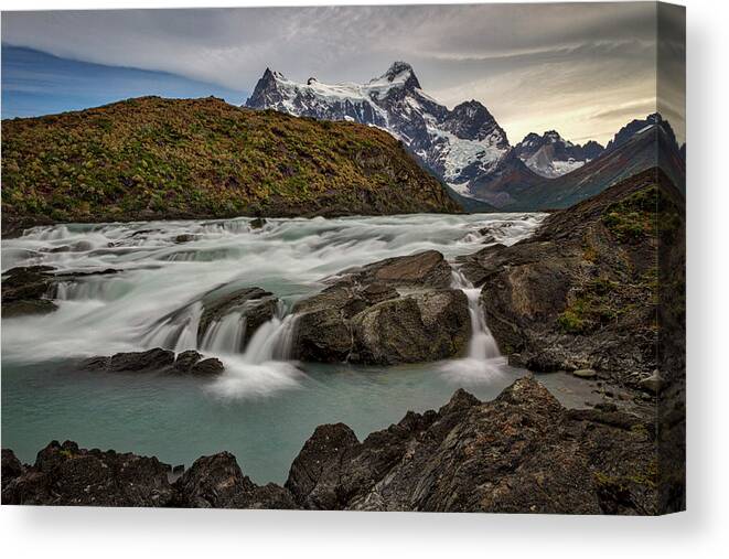 Patagonia Canvas Print featuring the photograph Paine River Rapids #2 - Patagonia by Stuart Litoff