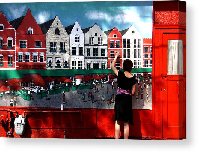 Red Canvas Print featuring the photograph Paint The Town Red by Kreddible Trout