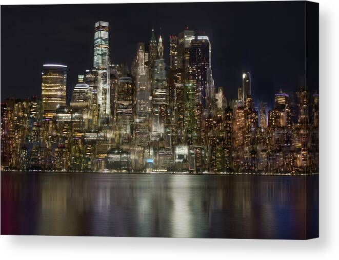 New York City Canvas Print featuring the photograph Painted Lights by Elvira Pinkhas