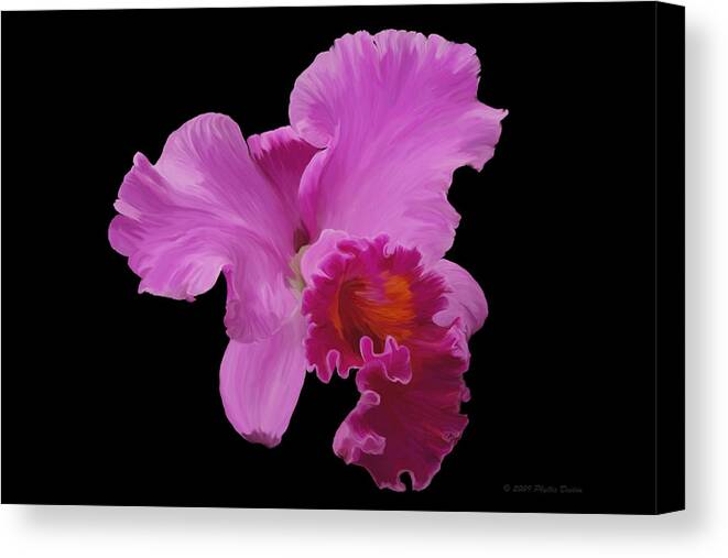 Orchid Canvas Print featuring the photograph Painted Orchid by Phyllis Denton