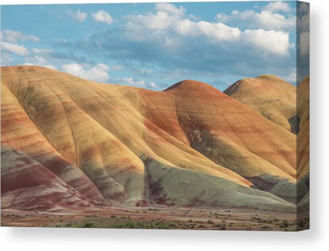 Painted Hills Canvas Print featuring the photograph Painted Ridge and Sky by Greg Nyquist