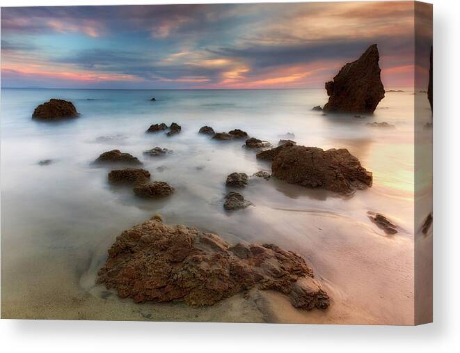 Sea Canvas Print featuring the photograph Painted Sea by Nicki Frates