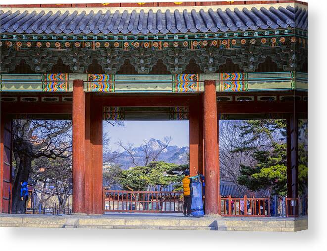 Joan Carroll Canvas Print featuring the photograph Palace Entry by Joan Carroll